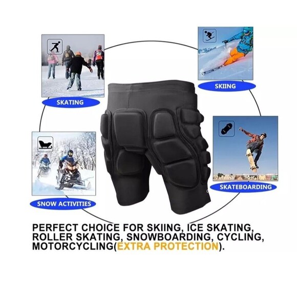 OHOHAI Padded Sports Shorts Hip Protective 0.98'' Extra Thick 3D, Black, S BIN 1 - Picture 8 of 11